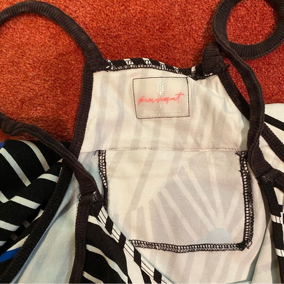 Free People Hot Shot Onesie Right On Track Black - Picture 3 of 3